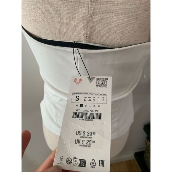 Zara Women's White and corset Crop-top size small - Picture 8 of 8
